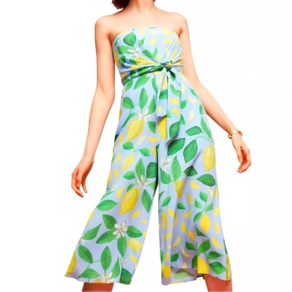 Anthropologie Maeve Lemon Grove Strapless Jumpsuit